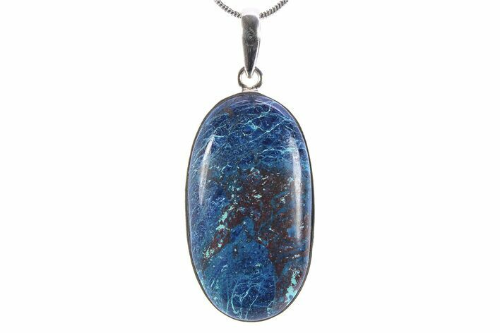 Vibrant Chrysocolla & Shattuckite Pendant - Sterling Silver #383008